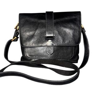 Fossil Black Leather Crossbody Bag Small Kinley